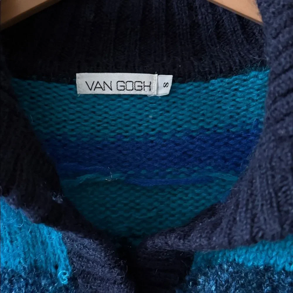Van Gough Wool Mohair blend  Colorful Women's Sweater with Button-Up Design